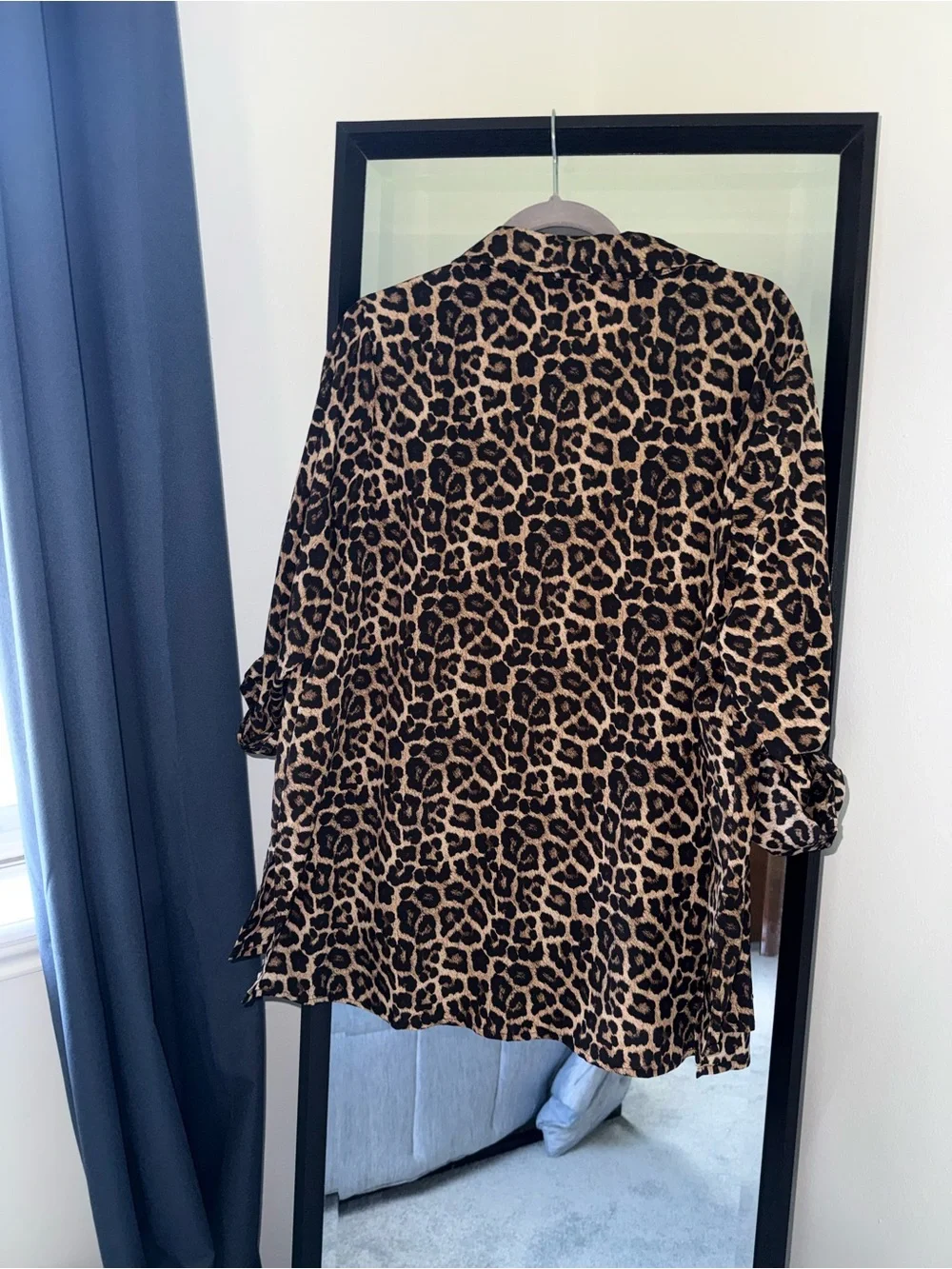 MICHAEL Michael Kors Leopard Print Zip Front Jacket Blouse Women’s 1X Plus Size